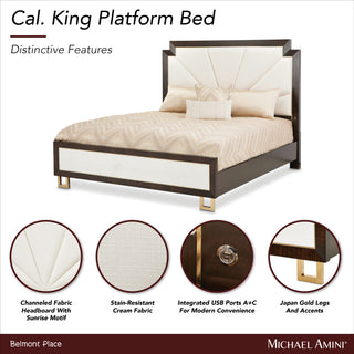 Belmont Place Cal. King Panel Bed Cream/Espresso