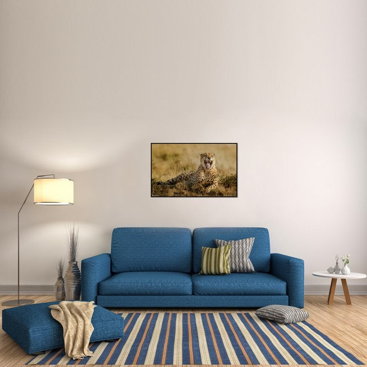 "Grumpy Morning" Framed Canvas Giclee by Husain Alfraid, 41x26"