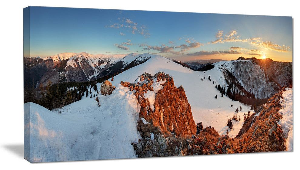 "Slovakia Frozen Landscape" Panorama Landscape Wall Art, 32"x16"