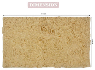 Bell Flower Collection Tufted Bath Rugs, 24"x40" Rectangle, Yellow