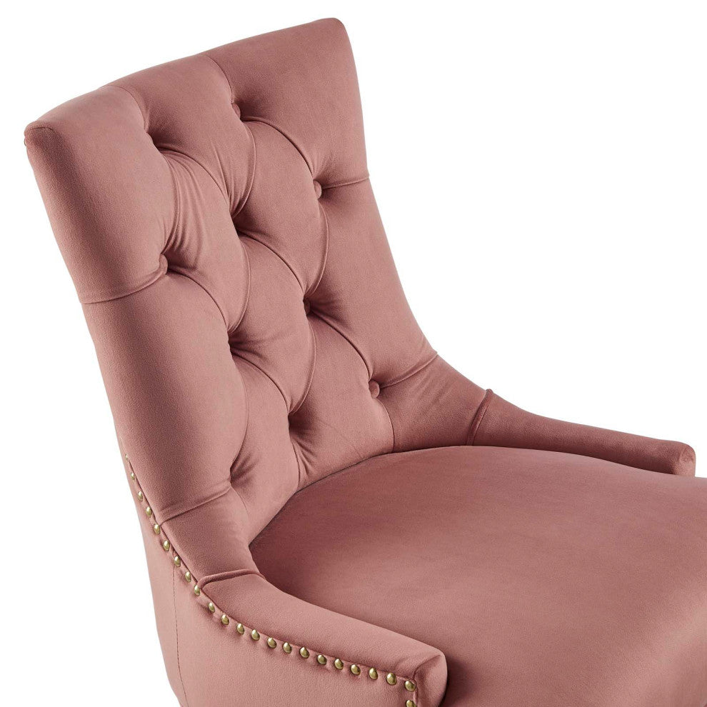 Regent Tufted Performance Velvet Office Chair Gold Dusty Rose