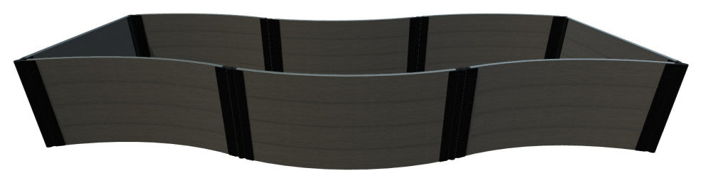 Weathered Wood 'Lazy Curve' - 4' X 12' X 22" Raised Garden Bed - 1" Profile