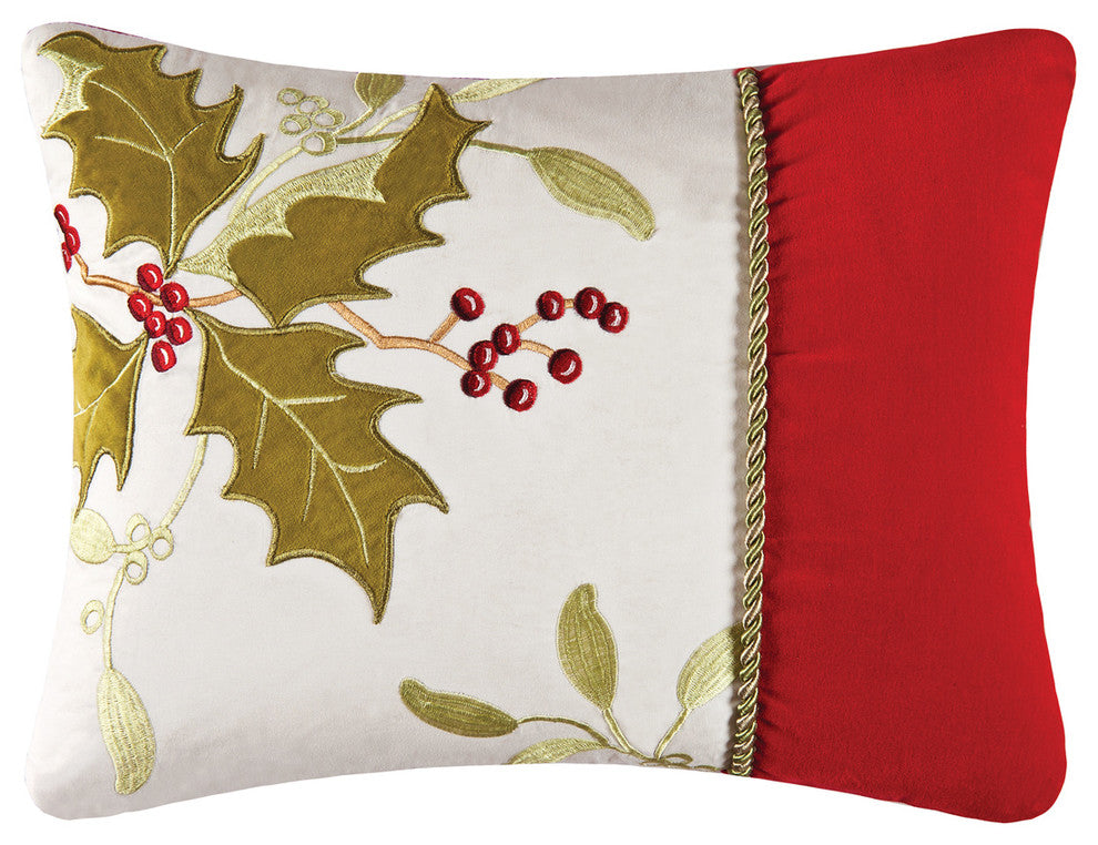 Jardin Rouge Boudoir Embroidered Pillow by April Cornell