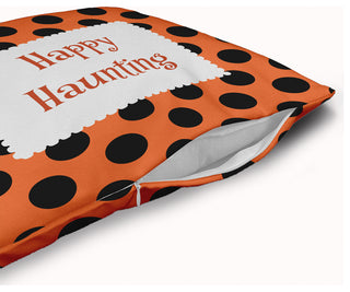 Happy Haunting Dots Accent Pillow Removable Insert, Traditional Orange, 20"x20"