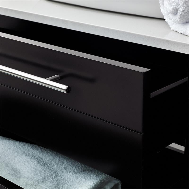 Fresca Lucera 42" Wall Hung Bathroom Vanity w/ Medicine Cabinet, Espresso, Vesse