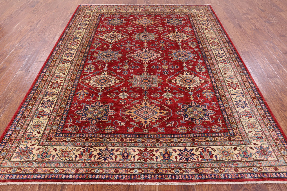 7' 10" X 9' 10" Handmade Super Kazak Wool Rug Q10608