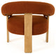 Modrest Nocona Modern Rust Fabric, Wood Accent Chair