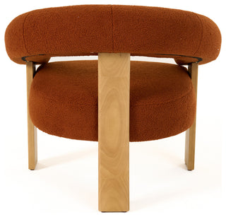 Modrest Nocona Modern Rust Fabric, Wood Accent Chair