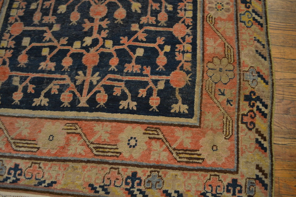 Consigned Antique Khotan Pomegranate Design Age 1920's, 4'10"x8'10"