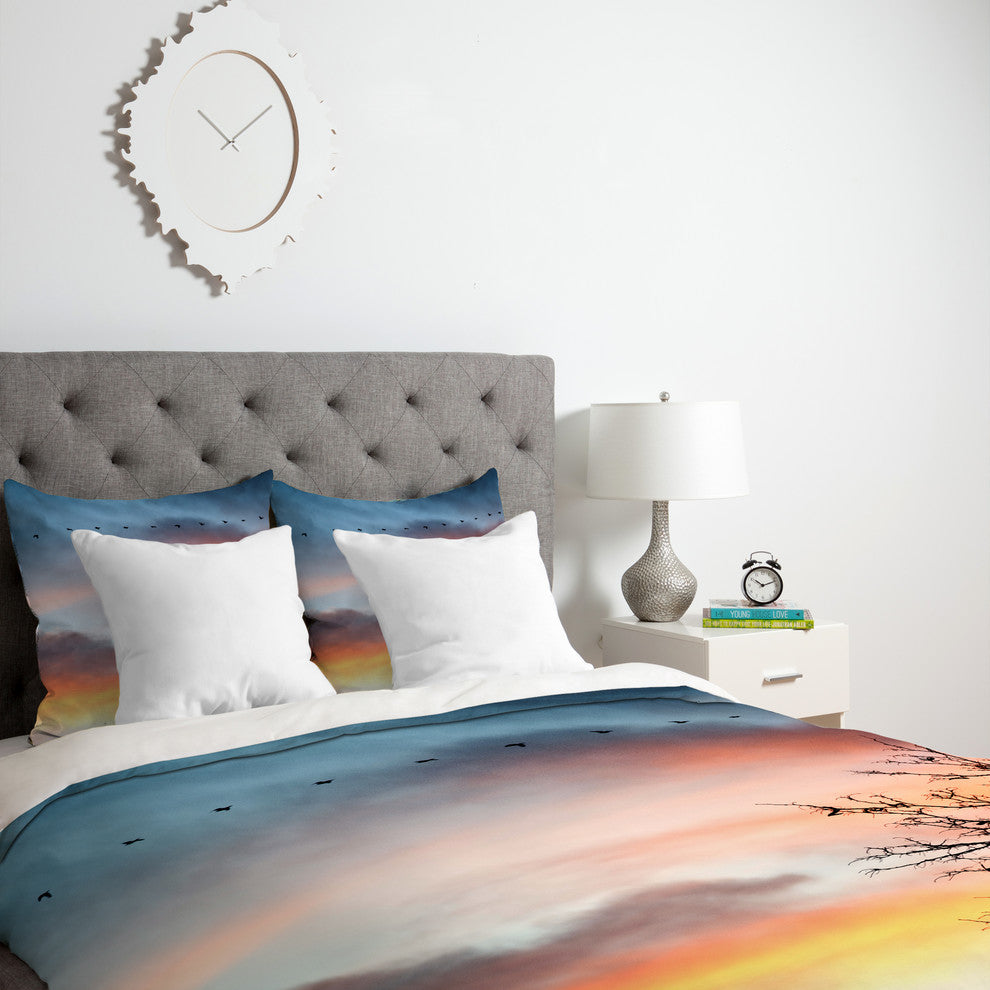 Deny Designs Bird Wanna Whistle Bird Line Duvet Cover - Lightweight