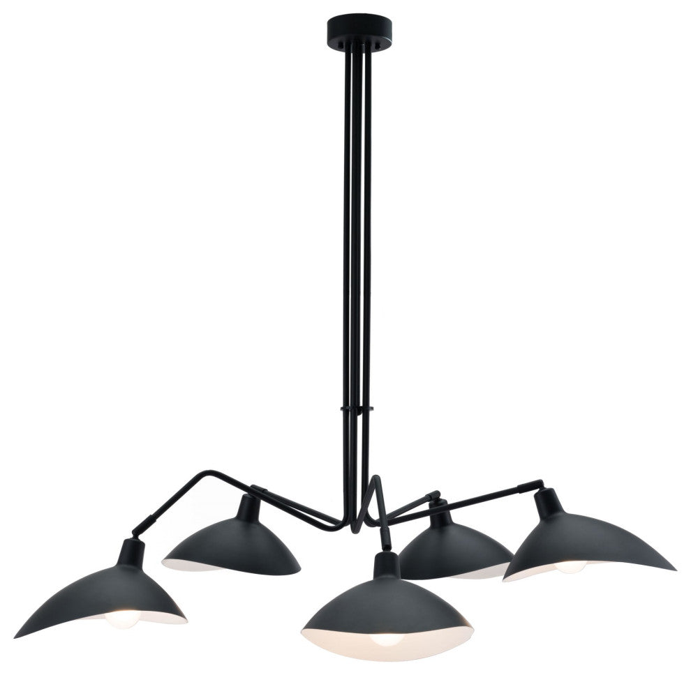 Pendant Ceiling Light Fixture, Steel Metal, Black, Kitchen Lounge Cafe Bistro