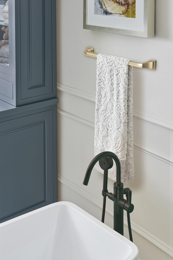 Amerock Revitalize Traditional Towel Bar, Golden Champagne, 18" Center-to-Center