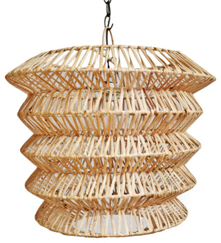 Zig-Zag Rattan Pendant Light