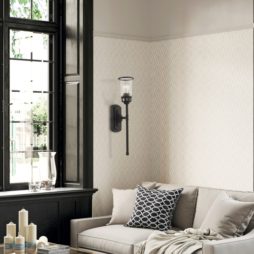 Lawrenceville 1 Light Black Large Single Sconce