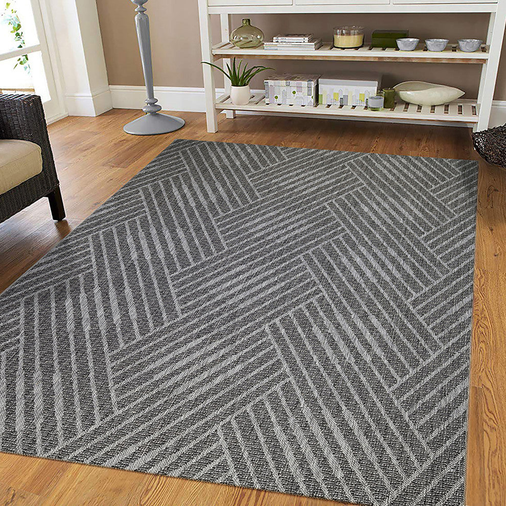 Maryland Abbel Indoor/Outdoor Area Rug, Gray, 8' x 10', Geometric