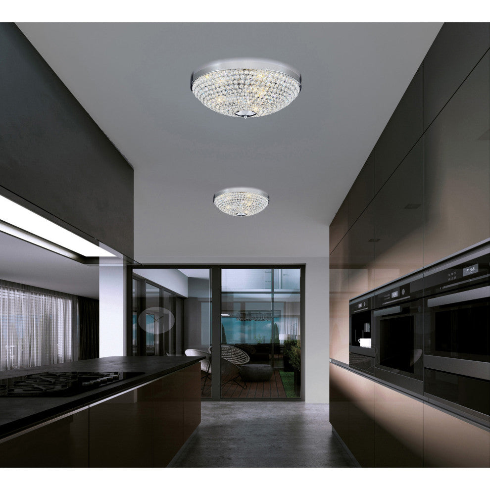 Globe 6 Light Bowl Flush Mount With Chrome Finish