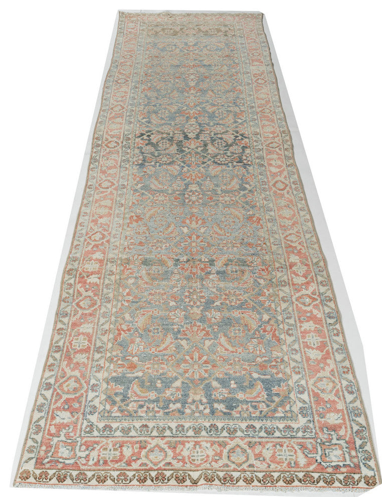 Vintage Distressed Persian Malayer Runner, 3'1x12'9