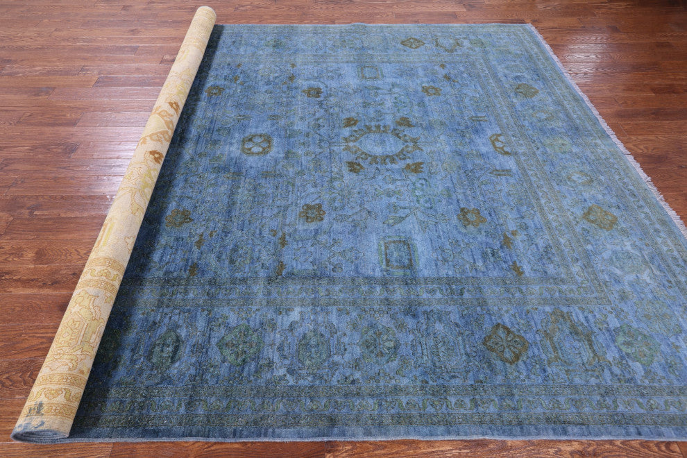 Handmade Full Pile Overdyed Wool Rug 9' 1" X 12' 0" - WR1421