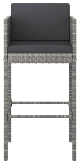 vidaXL Patio Bar Set Bistro Set Bar Stool with Cushions 5 Piece Poly Rattan Gray
