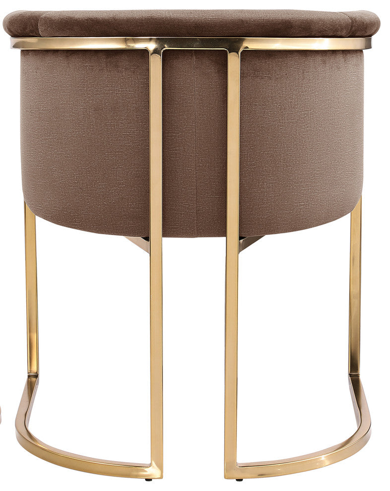 Tierra Velvet Upholstered Dining Chair, Brown