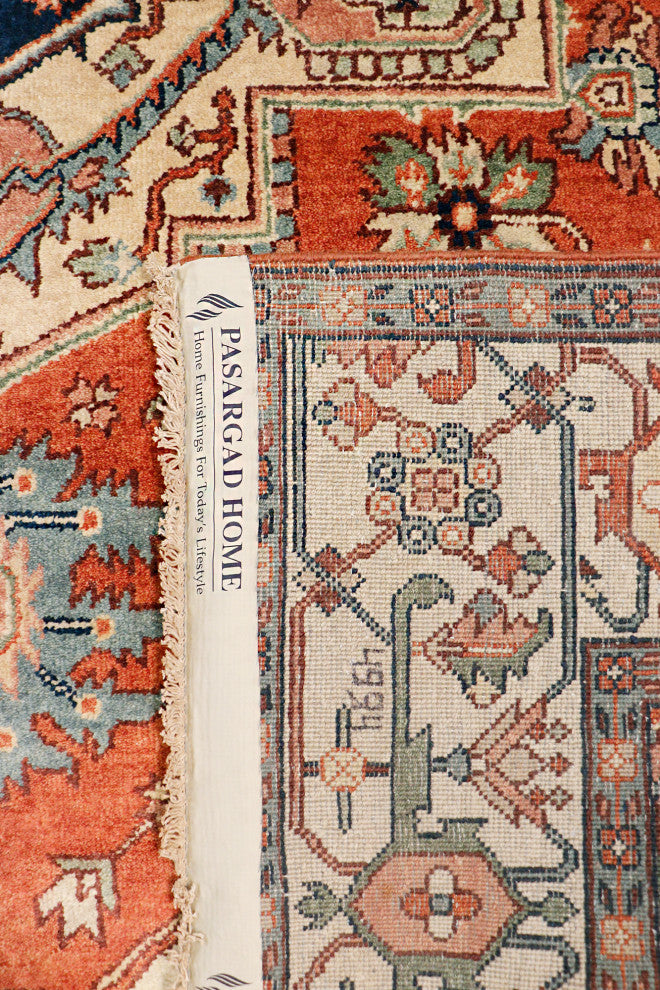 Pasargad Home Serapi Collection Hand-Knotted Rust Wool Area Rug, 2'x3'