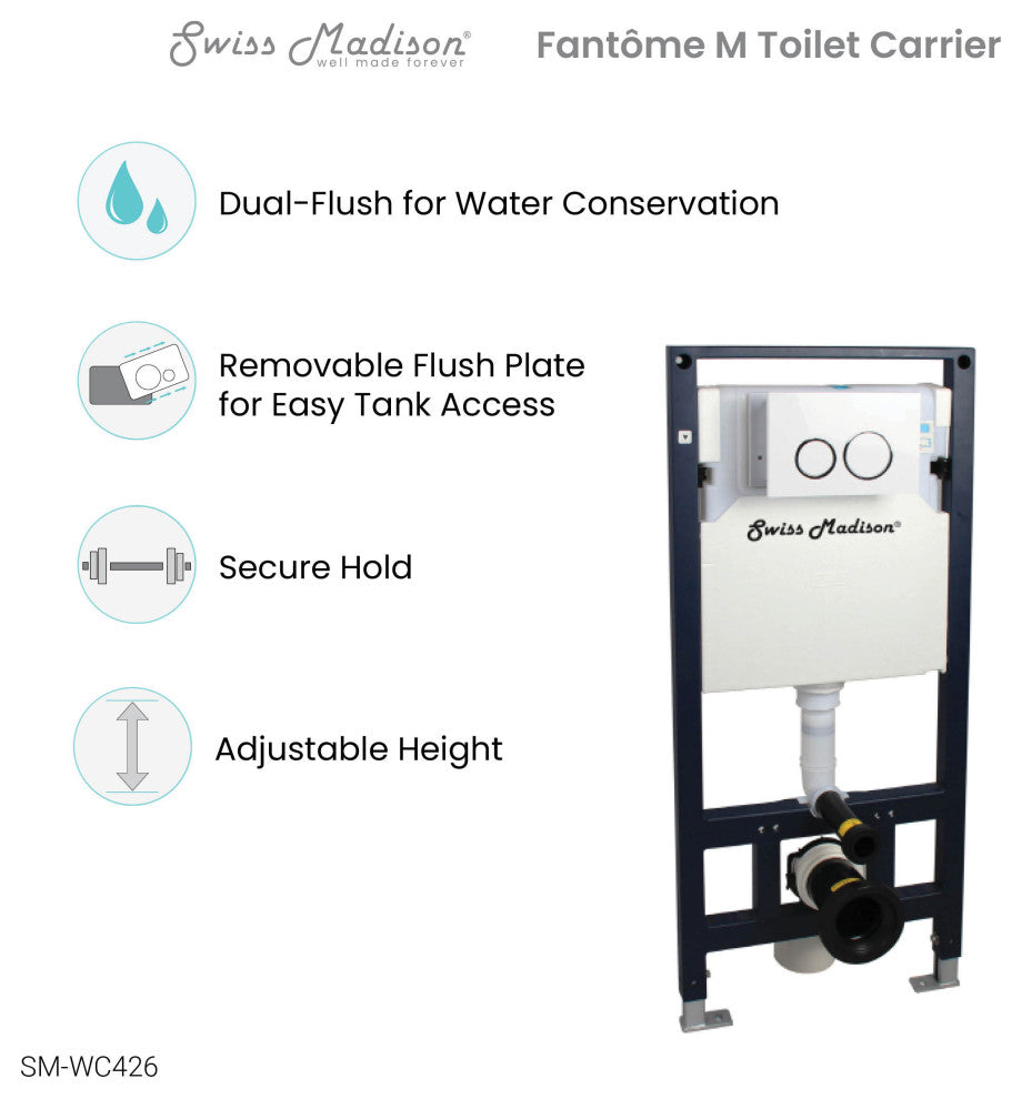 Wall Hung Toilet Concealed Carrier Tank 2x6