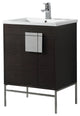 Bathroom Vanity Set, Black Oak Straight Grain, 24", Polished Chrome Hardware