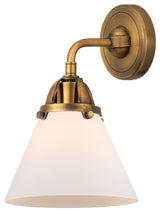 Large Cone Sconce, Brushed Brass, Matte White, Matte White