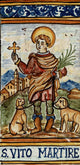 Italian Ceramic Tile, San Vitus, St. Vito, Patron Saint of Dogs