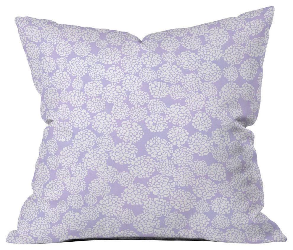 Joy Laforme Dahlias In Periwinkle Outdoor Throw Pillow