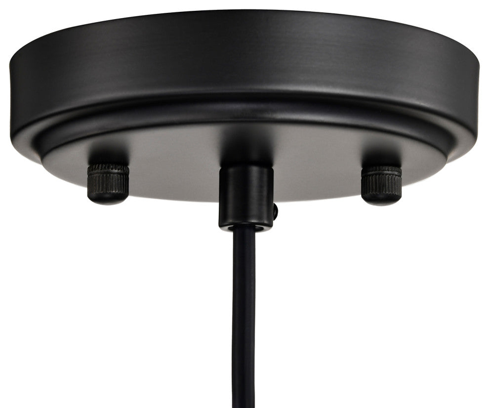 Briarwood 1-Light Matte Black Modern Pendant With Clear Cone Glass Shade