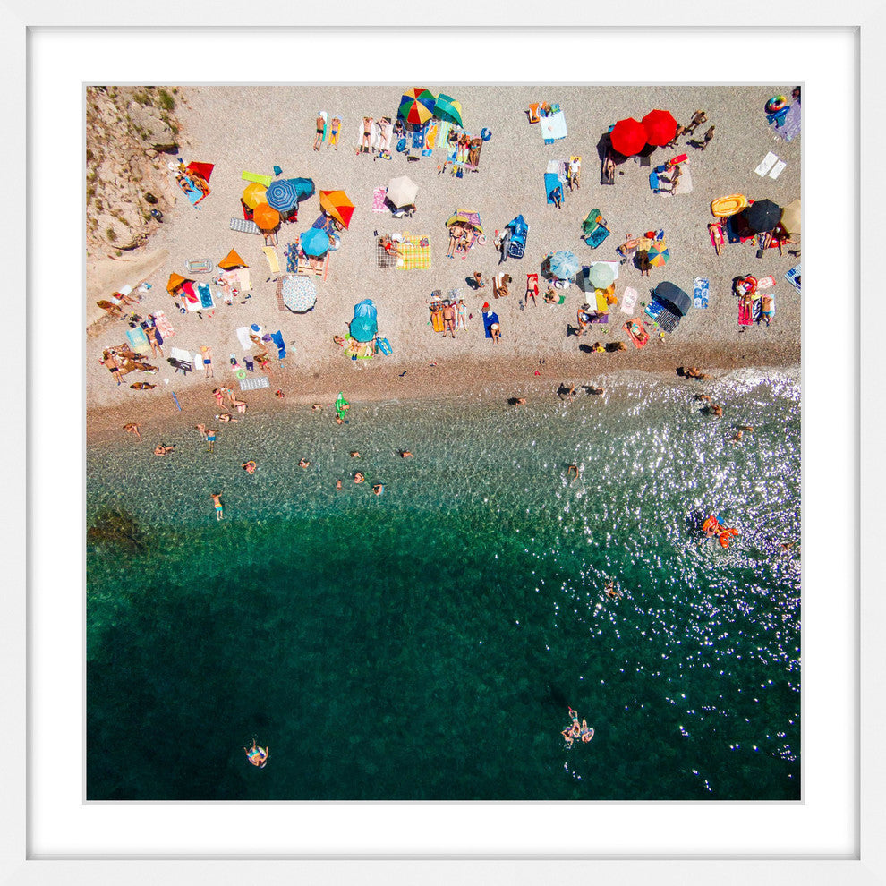 "Packed Beach" Framed Print by Karolis Janulis