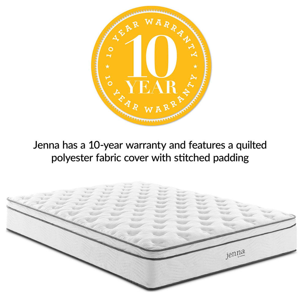 Jenna 8" Full Innerspring Mattress-White