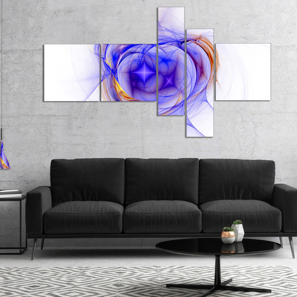 Blue Bright Star Nebula, Abstract Canvas art print, 60"x32", 5 panels
