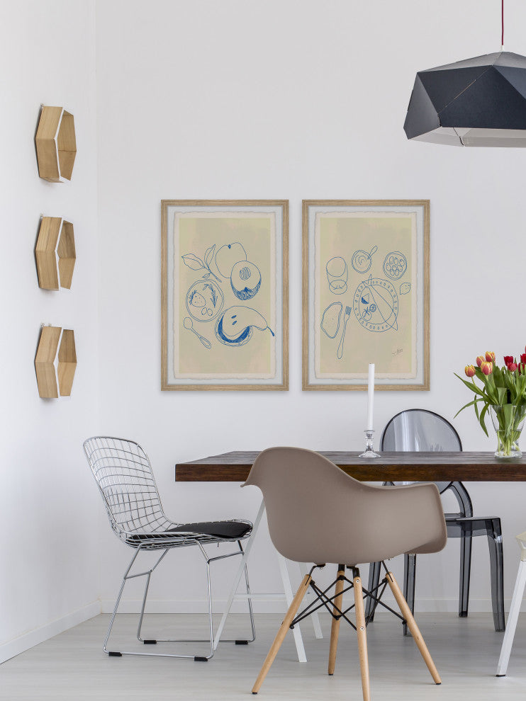 Fruits and Seafood Diptych, 2-Piece Set, 8x12 Panels
