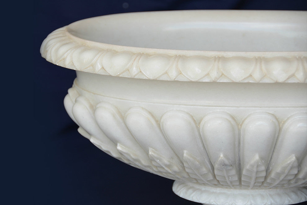 Regency Style Makrana White Marble Planter
