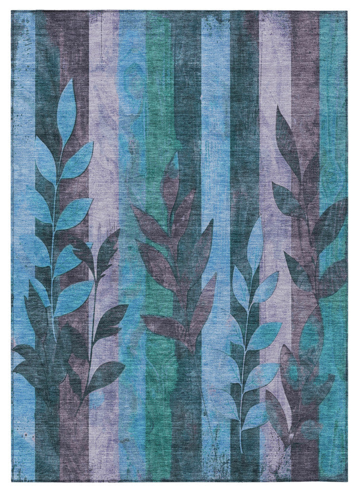 Machine Washable Indoor/Outdoor Chantille ACN1871 Denim 8' x 10' Rug