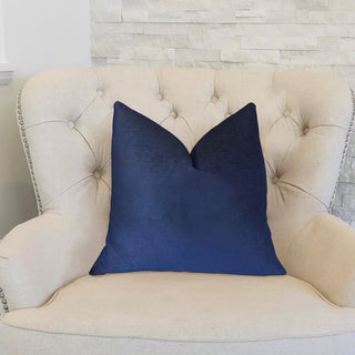 Pure Navy Handmade Luxury Pillow, 12"x20"