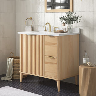 OVE Decors Gabi Single Sink Bathroom Vanity, Rustic Ash, 36", Single Sink
