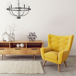 Matte Black Transitional Chandelier With Frosted Acrylic