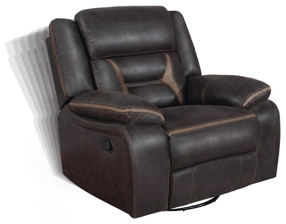 Coaster Greer Faux Leather Upholstered Tufted Back Glider Recliner Brown