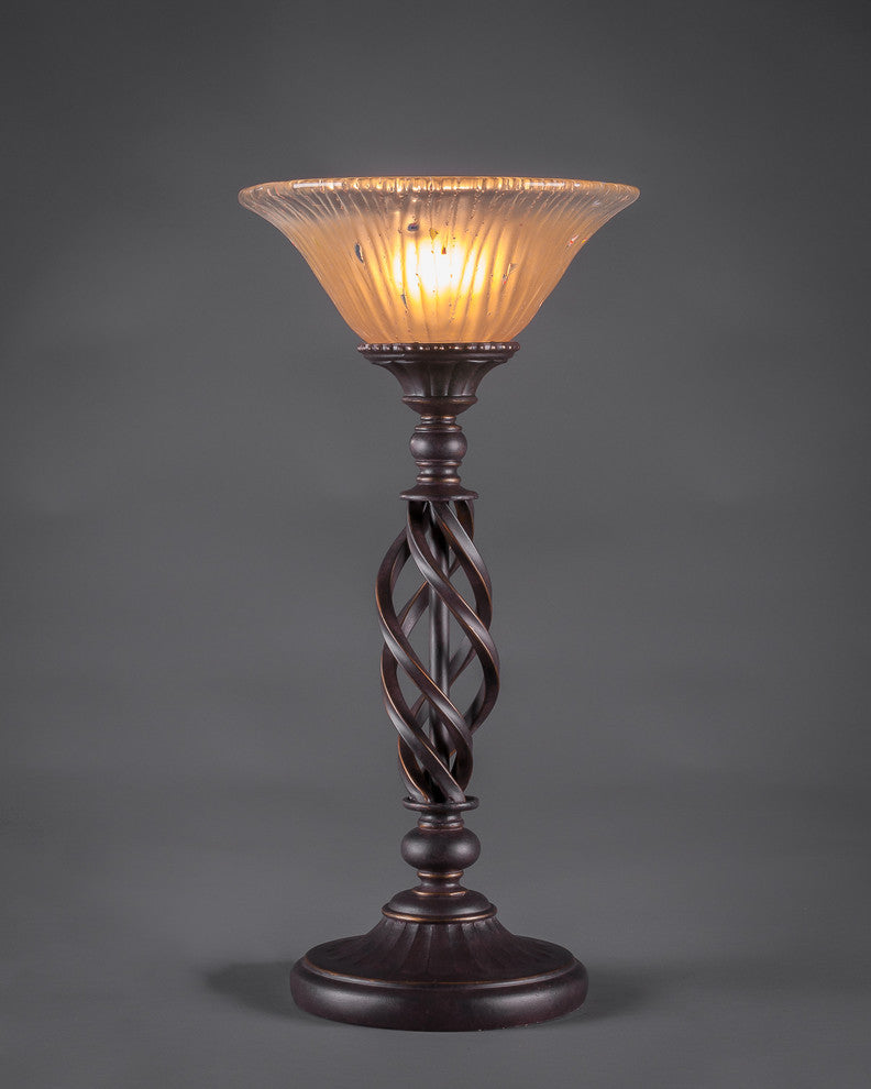 Elegante 1-Light Table Lamp, Amber Crystal