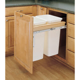 Wood Top Mount Pull Out Single Trash/Waste Container, 18", 2 50 qt./12.5 gal