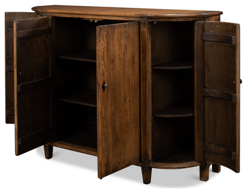 French Country Demilune Cabinet