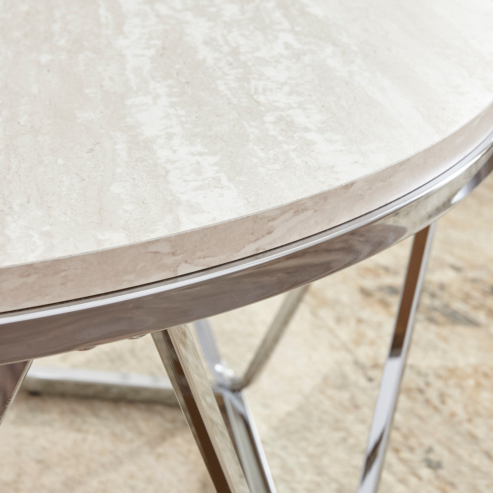 Dorking Faux Stone Round Coffee Table