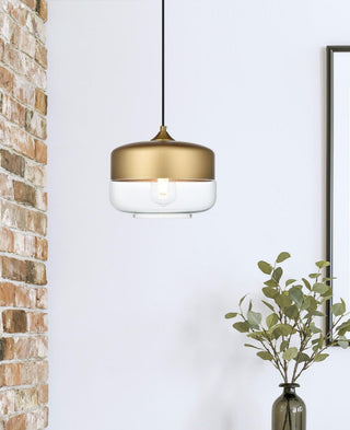 Home Living 10" Pendant Clear Shade, Satin Gold