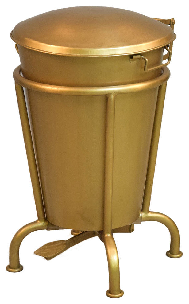 Saloon Waste Bin, Brass, 13 Gallon