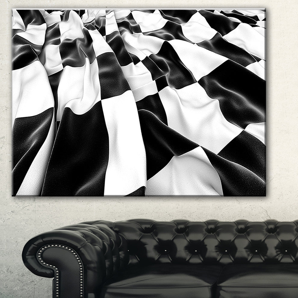 "3D Checkered Flag" Abstract Digital Art Canvas Print