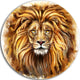 Angry King Of Forest, Animal Round Metal Wall Art, 11"