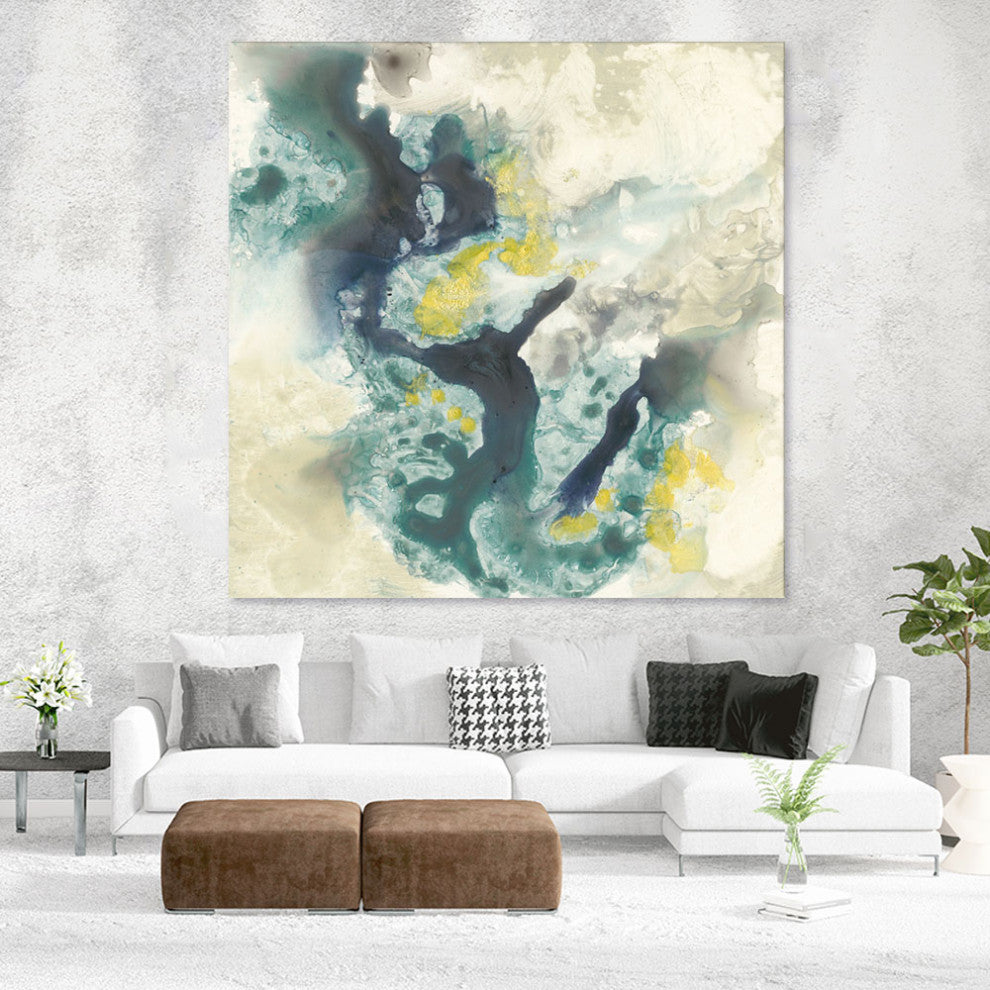 "Citron Satellites II" Fine Art Giant Canvas Print, 54"x54"